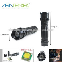 3 AAA or 18650 Battery Powered 3 Lighting Modes Aluminum Cree XPE LED Most Powerful LED Rechargeable Flashlight